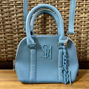 Steve Madden Mini Dome Satchel Crossbody – Baby Blue Saffiano SM Logo - NWT